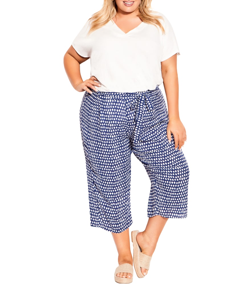 Plus size model wearing Iggy Belted Cropped Pants by Avenue | Dia&Co | dia_product_style_image_id:192431